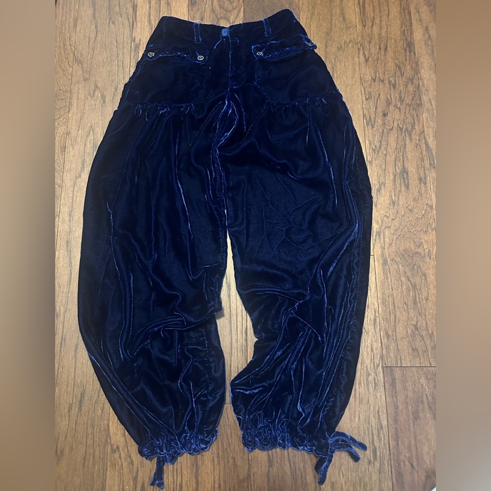 We the Free Lotus Velvet Jogger Pants in Deep Blue